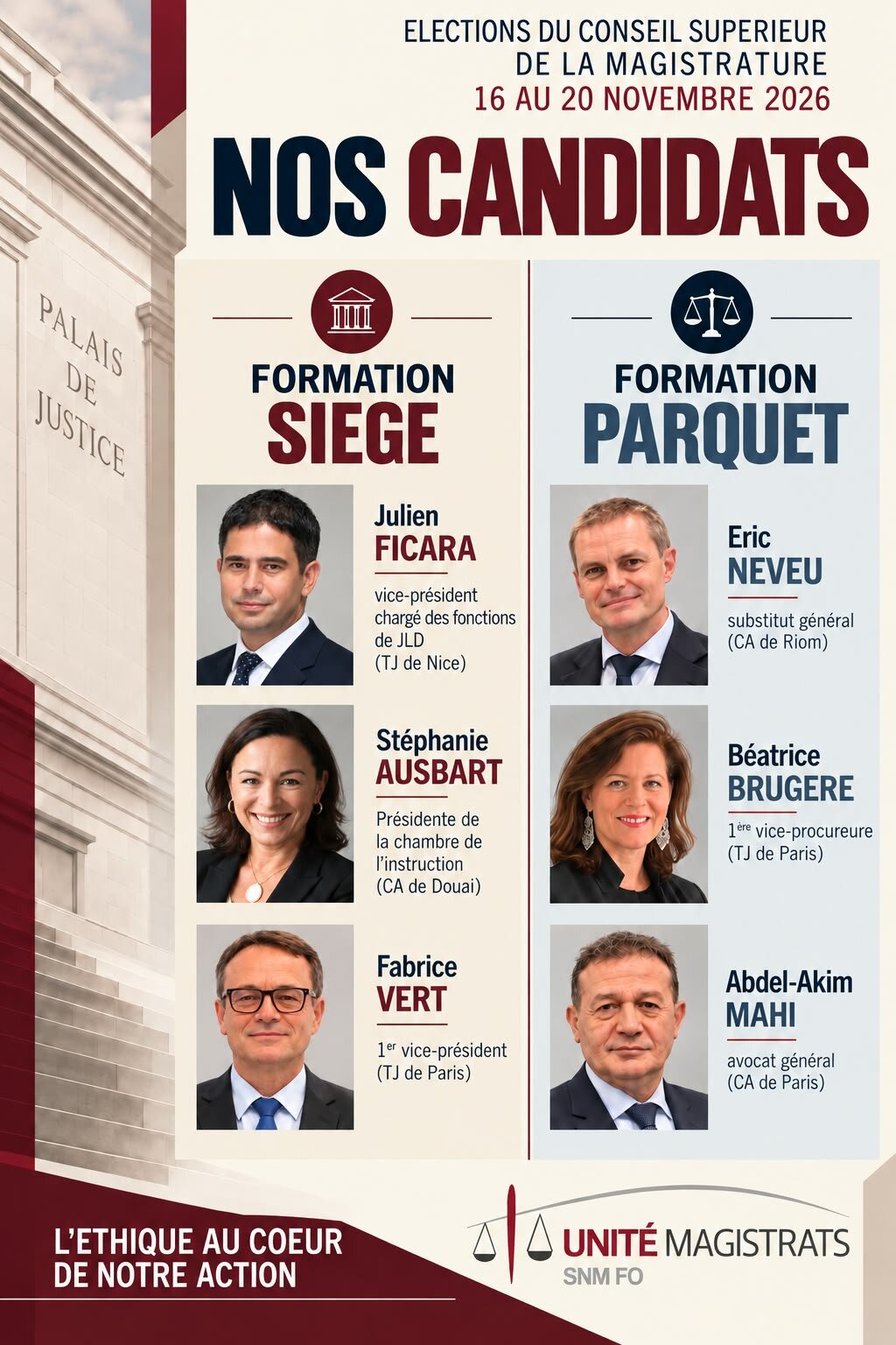 Nos candidats aux élections du CSM 2026