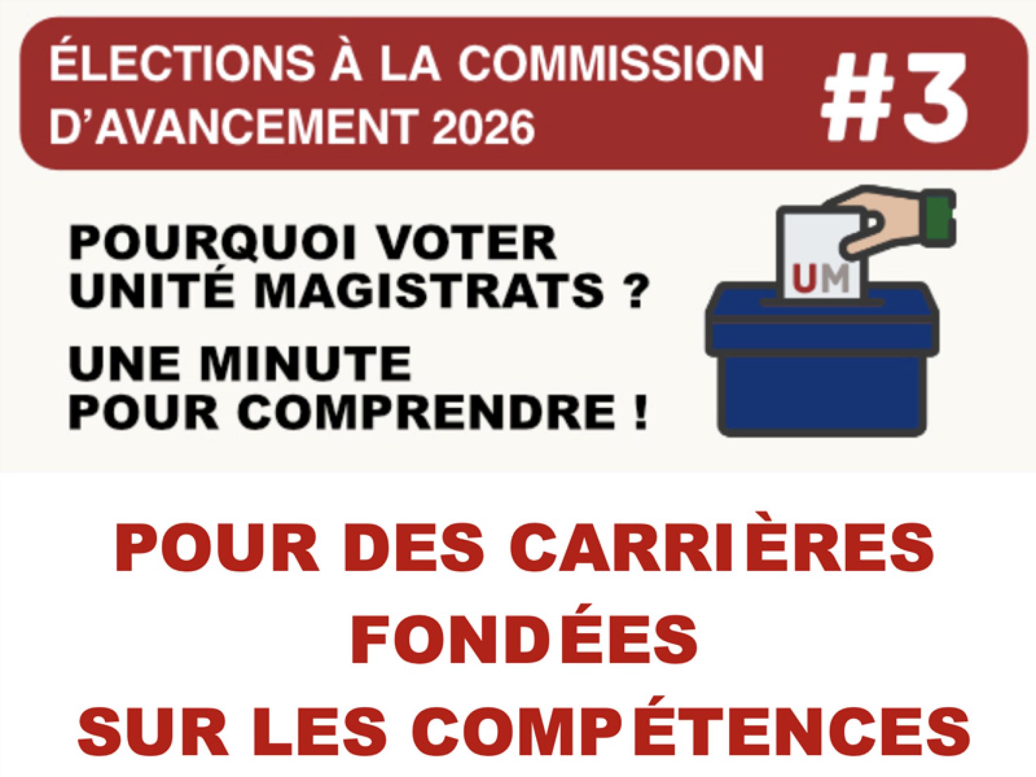 ELECTIONS CAV - 3 - POUR DES CARRIERES FONDEES SUR LES COMPETENCES - Syndicat Unité Magistrats SNM FO
