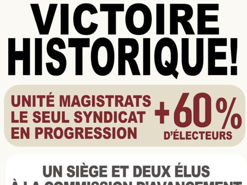 RESULTATS ELECTIONS CAV 2026 : VICTOIRE HISTORIQUE POUR UNITE MAGISTRATS - Syndicat Unité Magistrats SNM FO
